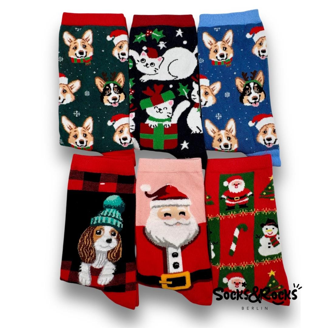 Weihnachtskatze Socken