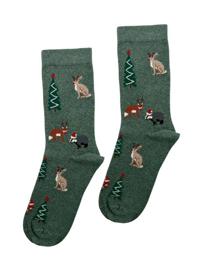 Chritmas Forest Animals Socks
