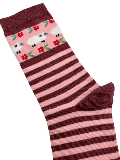 Striped Hedgehog and Sheep Socks