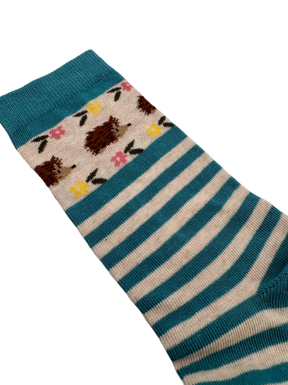 Striped Hedgehog and Sheep Socks