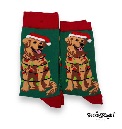 Christmas socks with dog
