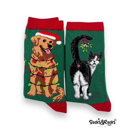 Christmas socks with dog
