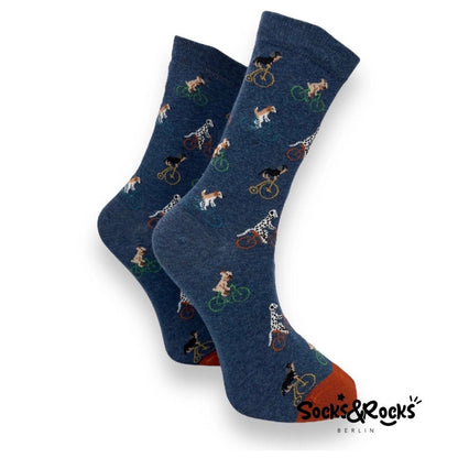 Dogs riding a bicycle socks
