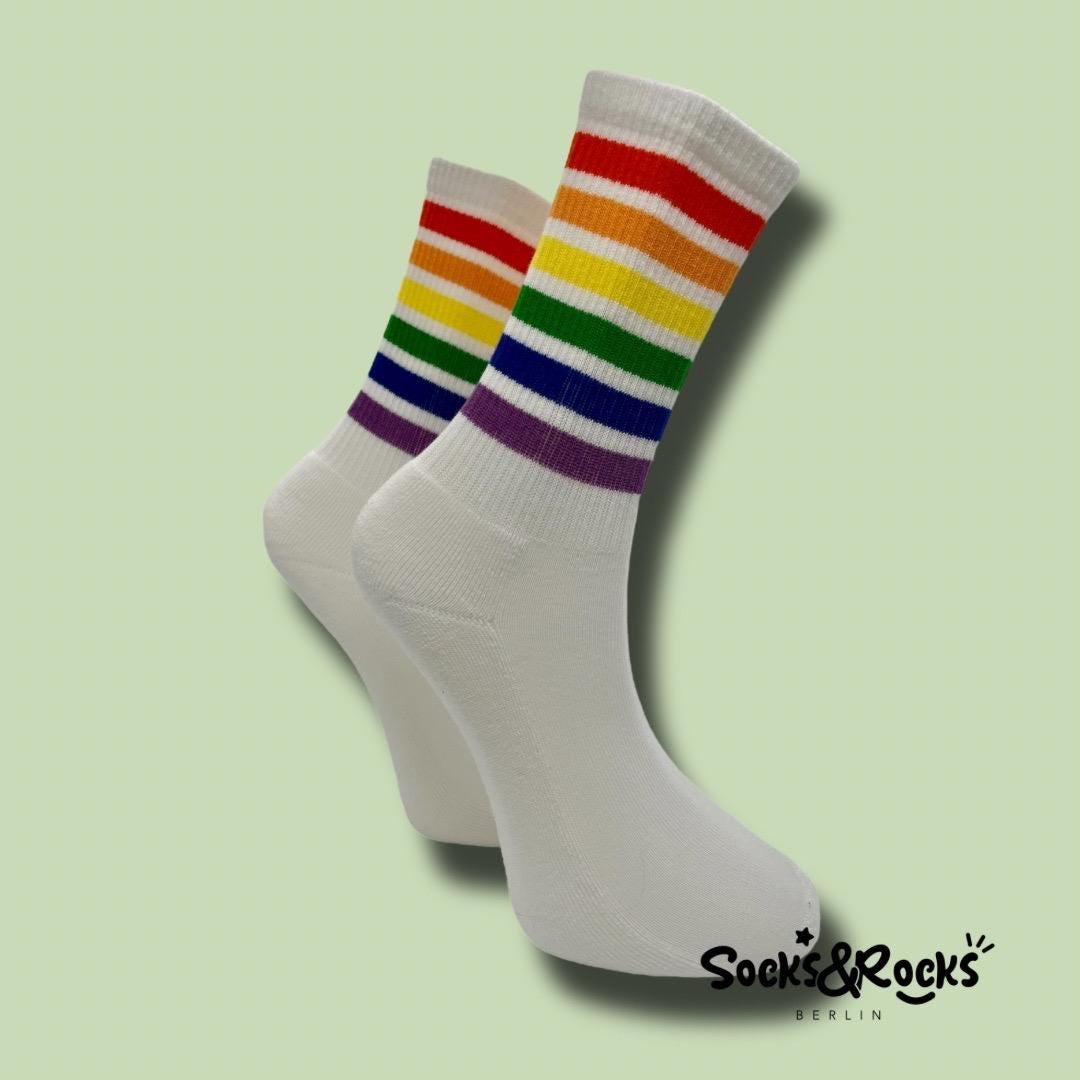 Rainbow Socks White