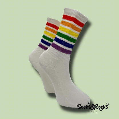 Rainbow Socks White