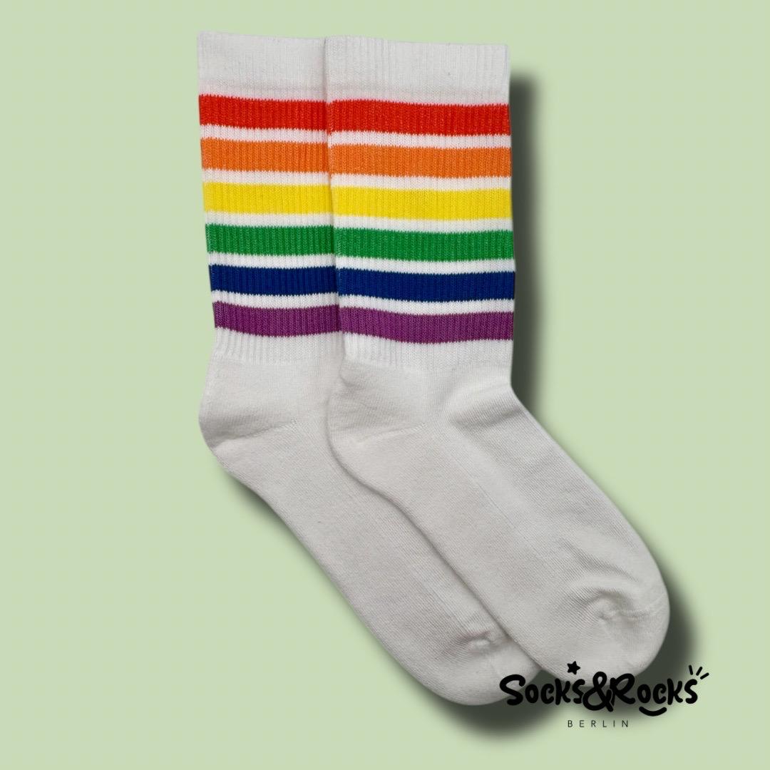 Rainbow Socks White